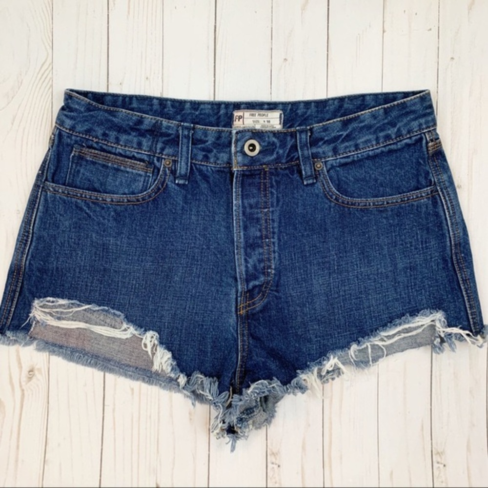 Free People Logan High Rise Cut Off Jean Shorts